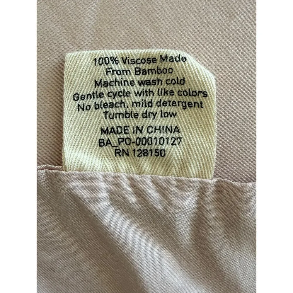Pure Fiber Bamboo Queen Flat Sheet Blush Pink Viscose Cooling Soft Bedding Linen
